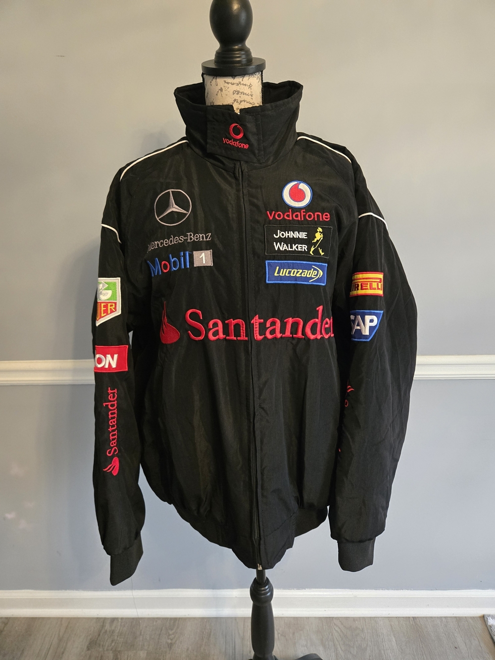 Black Santander Motorsport Team Jacket - Men’s Performance Coat